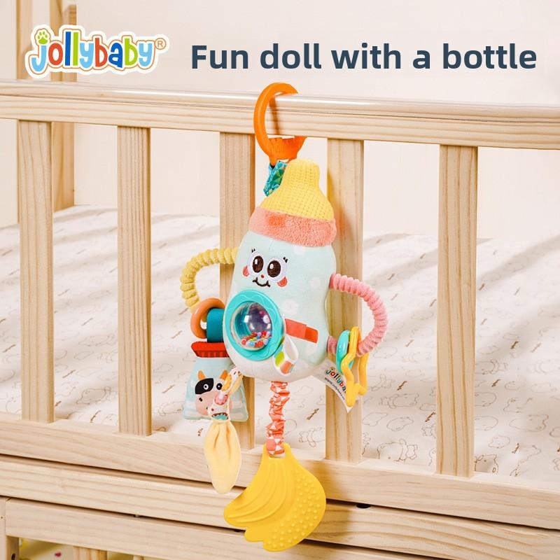 Plush Baby Car Seat Pendant With Rattle For Infant Sensory Development And Teething