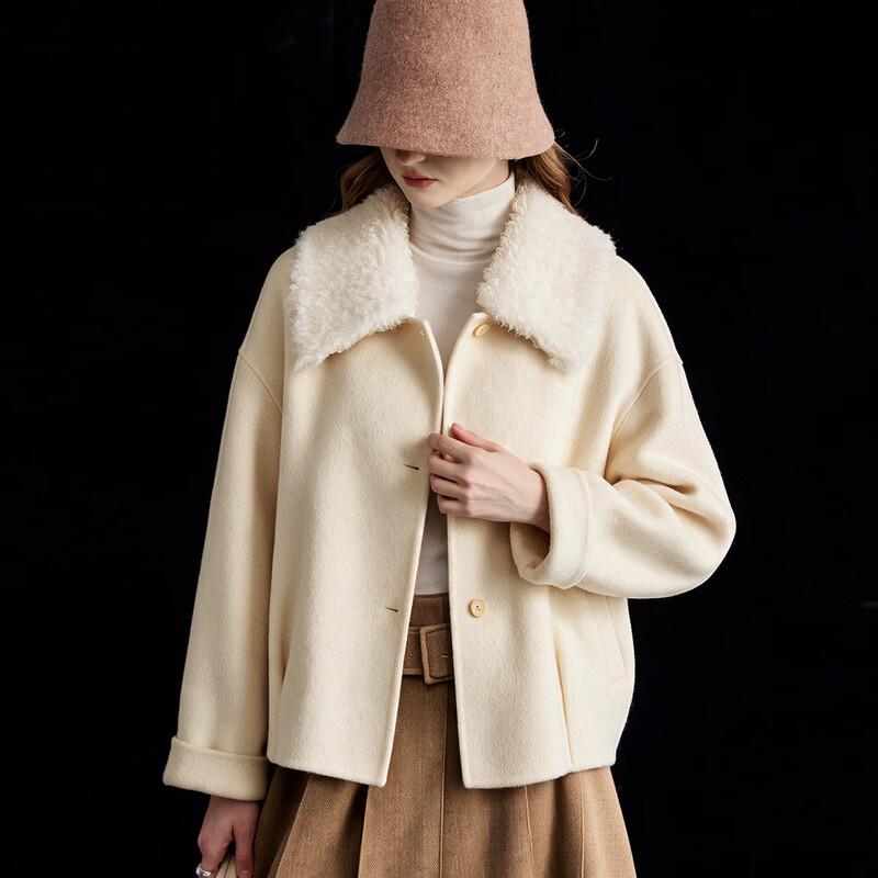 Wudao Women's Wool and Camel Hair Short Coat