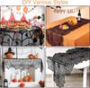 Halloween Decorations Tablecloth Black Lace Spider Cobweb Table Cover Spiderweb Mantel Fireplace Scarf for Halloween Party