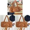 Cute Plush Bear Bag With Zipper Closure For Casual Travel And Gift Giving