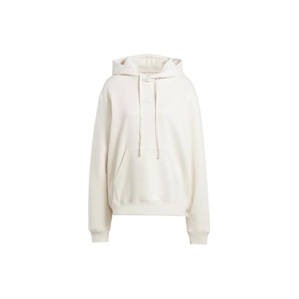 Adidas Solid Color Hooded Casual Loose Long Sleeve Sweatshirt Women Sweatshirt Cream-White IN1732
