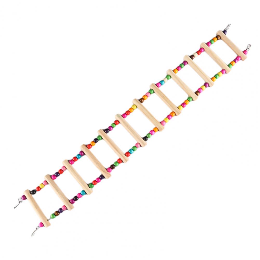 Bird Ladder Colorful Beads Swing Combination Bird Toy Parrots Chewing Training Toy Pet Bird Hanging Hammock Bird Climbing Ladder