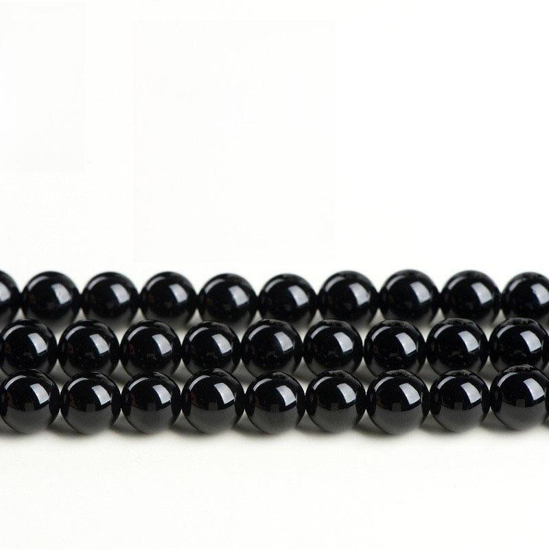 Black Glass Crystal Round Loose Spacer Beads For Jewelry Making DIY Charm Bracelet Strands 4/6/8/10mm 4mm