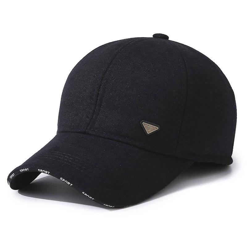 Høst Vinter Herre Ørebeskyttelse Fløyel Varm Baseballcaps Middelaldrende og Eldre Utendørs Vindtett Kuldebestandig Lue