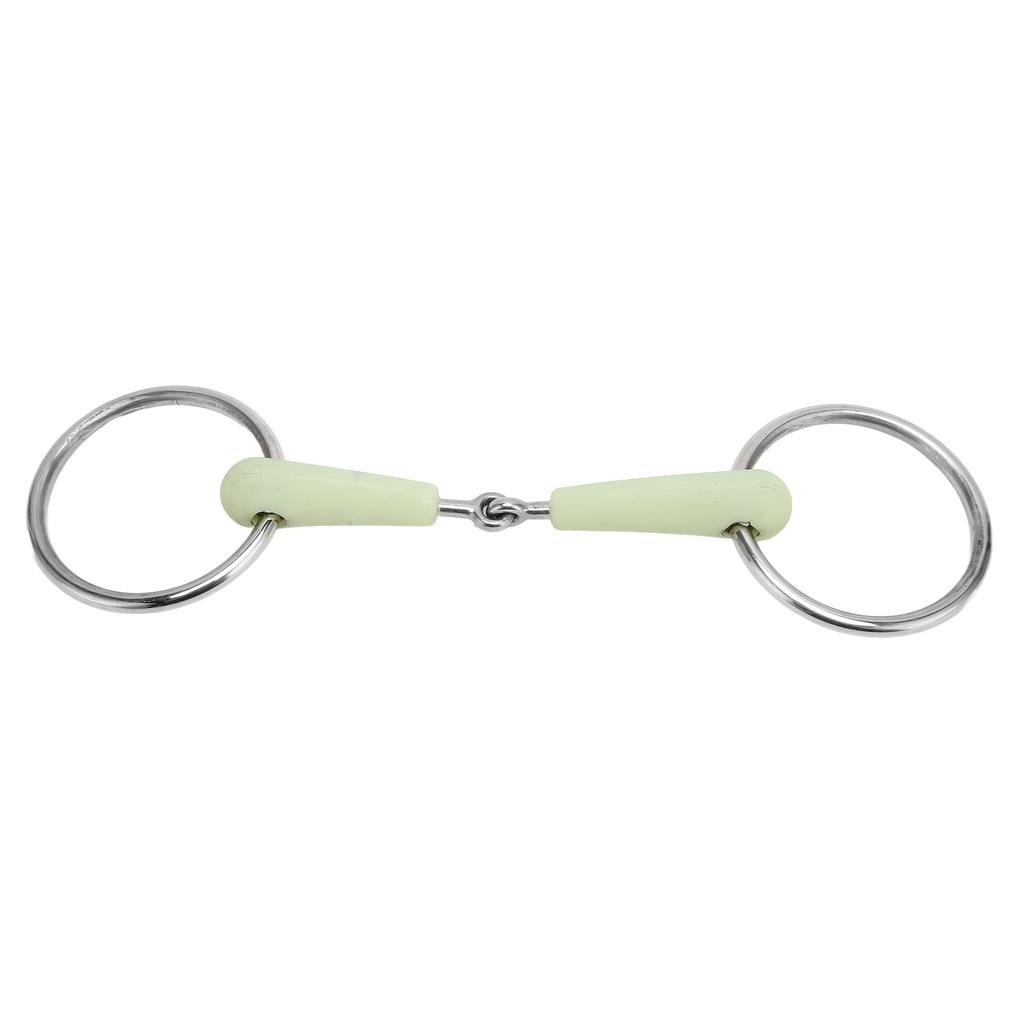 Horse Snaffle Bit Rubber Wrapped Stainless Steel Loose Ring Horse Mouth Bit for Training Riding