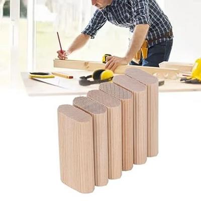 50/100Pcs Joinery Plugs Domino Tenons Beech Wood Wooden Dowel Connectors  for Woodwork