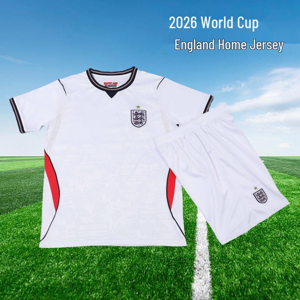 England National Team Home Football Kit - Quick-Dry Breathable White Uniform for Adults & Kids