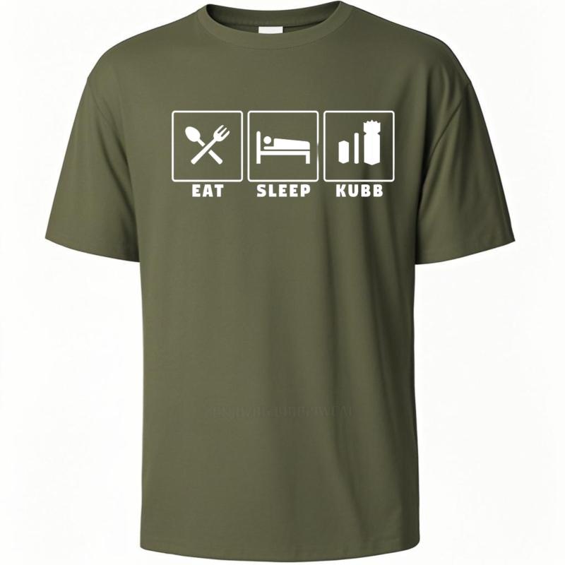 Men cotton tshirt Brand summer For him tshirt Eat Sleep Kubb Short Sleeve Breathable ONeck Top tees Brand t shirt for man