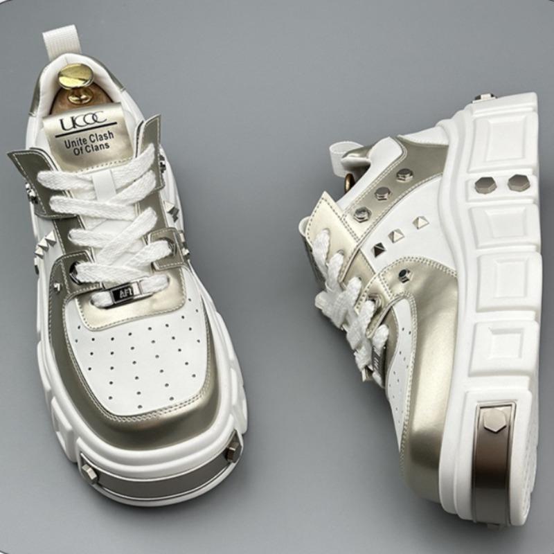 Shoes for Men spot thick-soled heightening casual board shoe  niche design sense fashionable rivet men shoes Zapatos Hombre