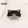 Strong Grip Hair Claw for Women, Anti-Slip Tooth Clip with Grip, 3D Cat Half-up Red Fruit Design Back Head Claw, Pearlescent Glitter