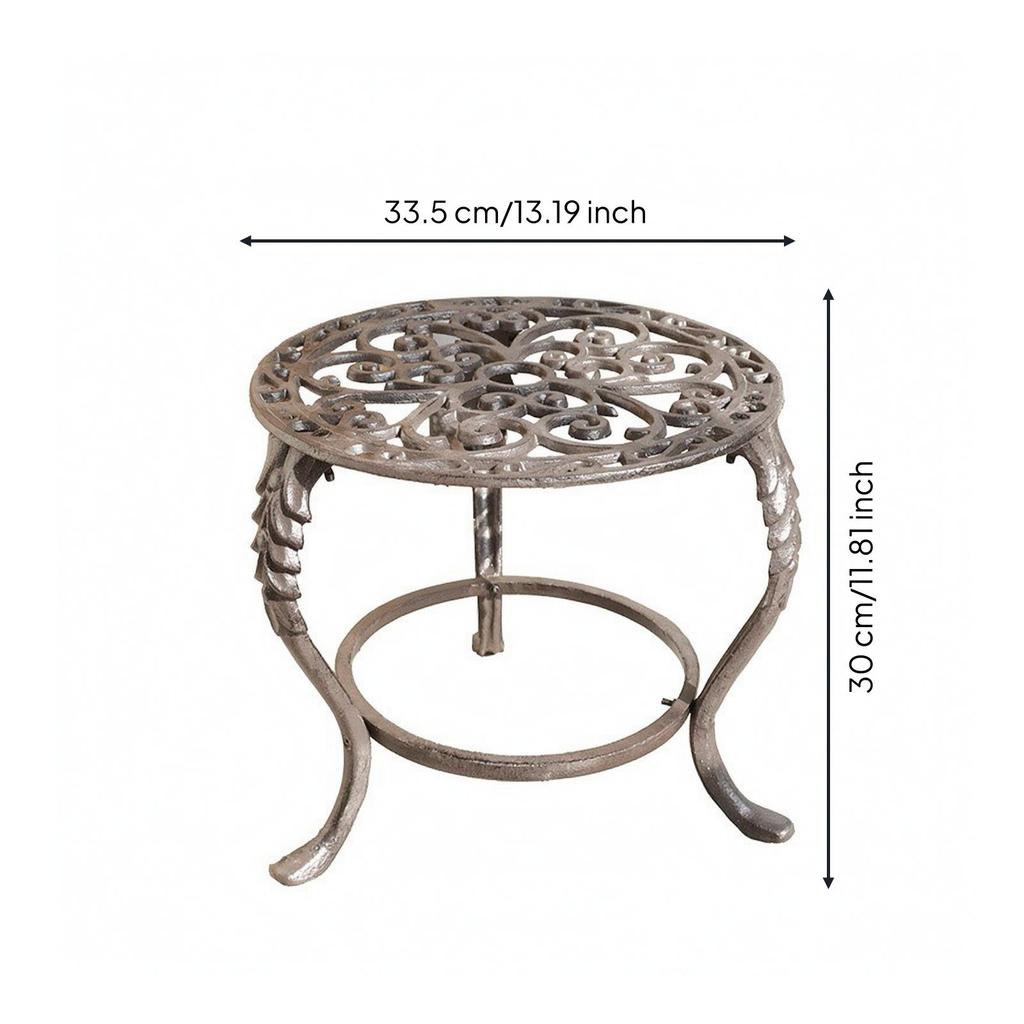 Iron Plant Stand Openwork Design Ornamental Potted Floor-Standing