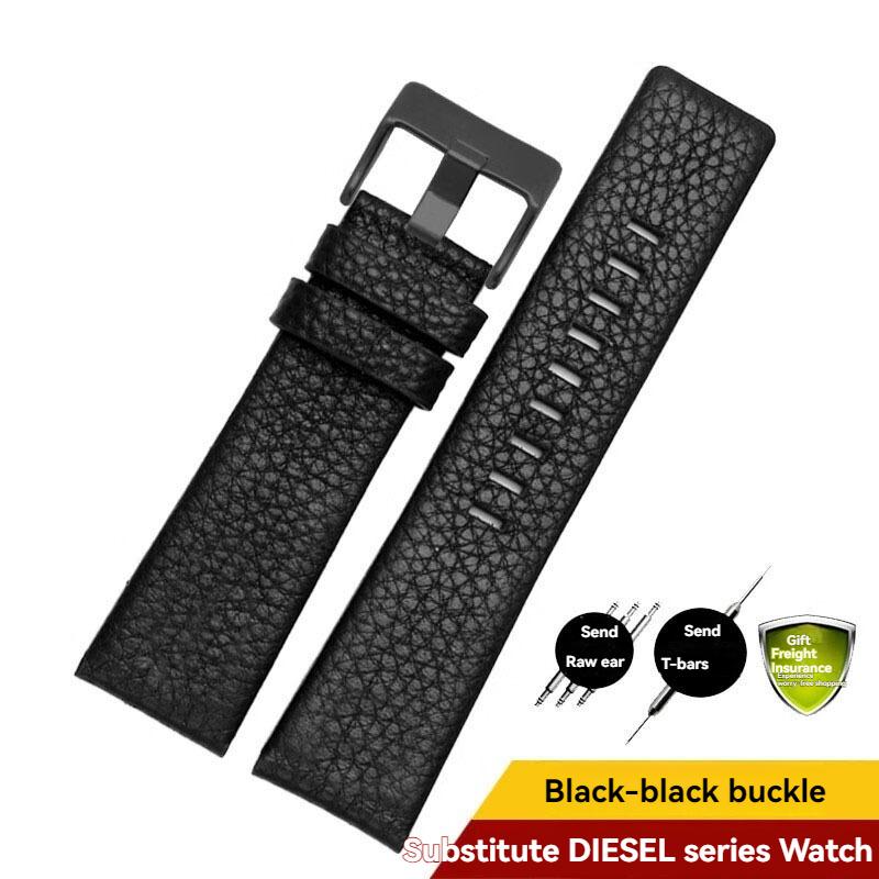 

for Diesel leather watch strap male DZ4323/1657/4318/73131/7332/7314/1405 4316 lychee pattern strap watch accessories 24 26 28mm 22mm width