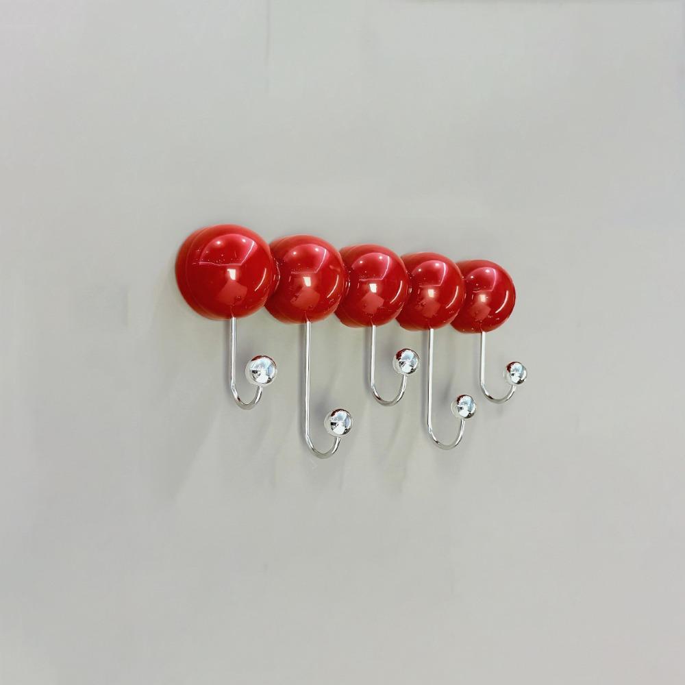 

Durable Suction Cup Hook Removable Wall-Mounted Hook Door Hanger Rear Door Hook Kitchen Red 5 hooks