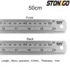 Stainless Steel Ruler Set 6 8 12 16 20 Inch Metal Rulers High Precision Double-Sided Graduation Scale Office Drawing Tools
