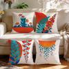4 Pcs Abstract Tropical Flowers Single-Sided Printed Pillowcase Cushion Cover,Suitable For Living Room,Bedroom,Car Decoration