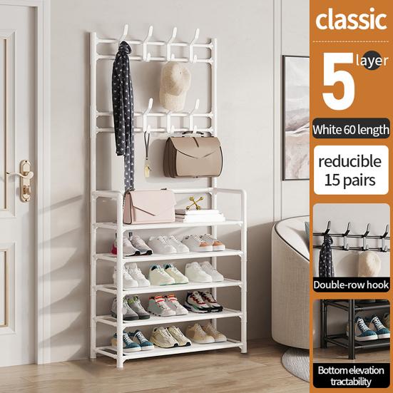 Multi-Layer Shoe Rack Doorway Clothes Hanger High Stability Simple Installation Shoes Shelf