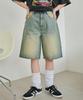 WEGO Vintage Wash Denim Veľkosť Svetlý Denimový Povrch Dámske Šortky, M,