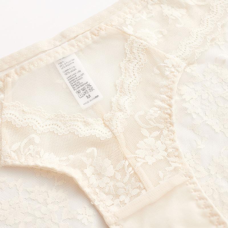 Women Sexy Floral Lace Ultra Thin Breathable Low Waist Cotton Crotch Butt Lifting Triangle Briefs