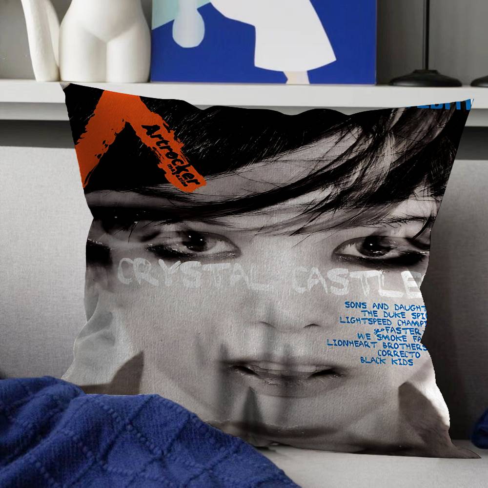 Poster Band CCrystal Castles Cushion Cover Polyester Sofa Cushions Decorative Throw Pillows Home Decoration Pillowcover