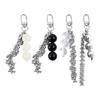 Fashion Forward Keychain Accessory Stylish Beads Keyring Pendant Key Fob Bag Decorative Charm with Fringe Detailing