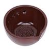 Garlic Grater Bowl Cameric 2 In 1 Stoneware Kitchen Prep Tool with 5 Hole Sizes Efficient Grating Brown