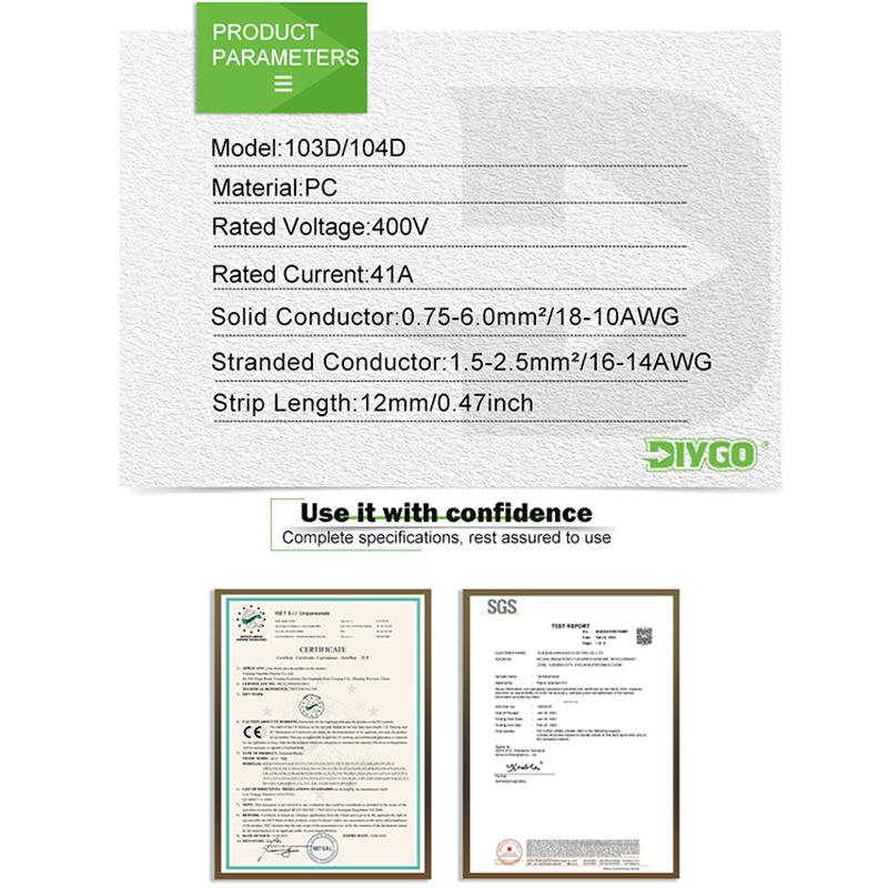 10 buc Conector Universal Compact pentru Cablaj, Conductor, pentru Cutie de Joncțiune cu Conexiune prin Pârghie, Bloc Terminal Push-in 0.75-6mm2