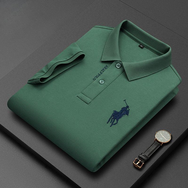 Trend Hub Ny High-end Herre Kortarmet T-skjorte Brodert Krage Poloskjorte Pluss Størrelse Paul Tynn Topp for Menn