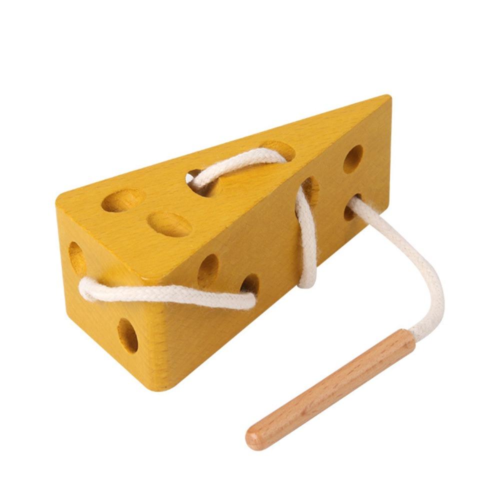 Watermelon Wooden Lacing Toy Montessori Simulation Lacing Toy Fruit Threading Toys  Toddlers Baby Style 1
