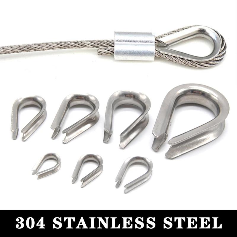 M2 M3 M4 M5-M6-M8-M10 304 Stainless Steel Cable Wire Rope Protective Sleeve  Chicke Riggingn Heart Ring Fixing Workpiece