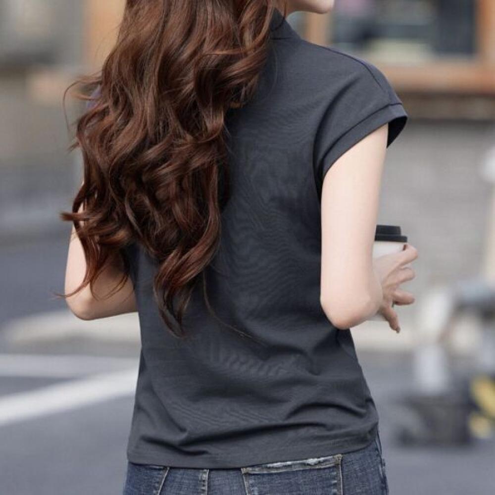Navava Casual Daily Solid Polo Cap Sleeve T shirT nT3319