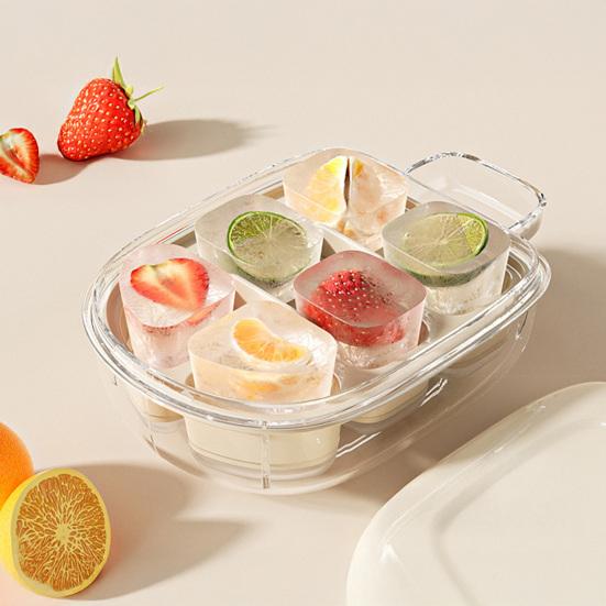 Cartoon Print Ice Cube Maker, Ice Cube Mold with Buckle Sealing Cover, Easy Release Food-Grade Safe Ice Tray
