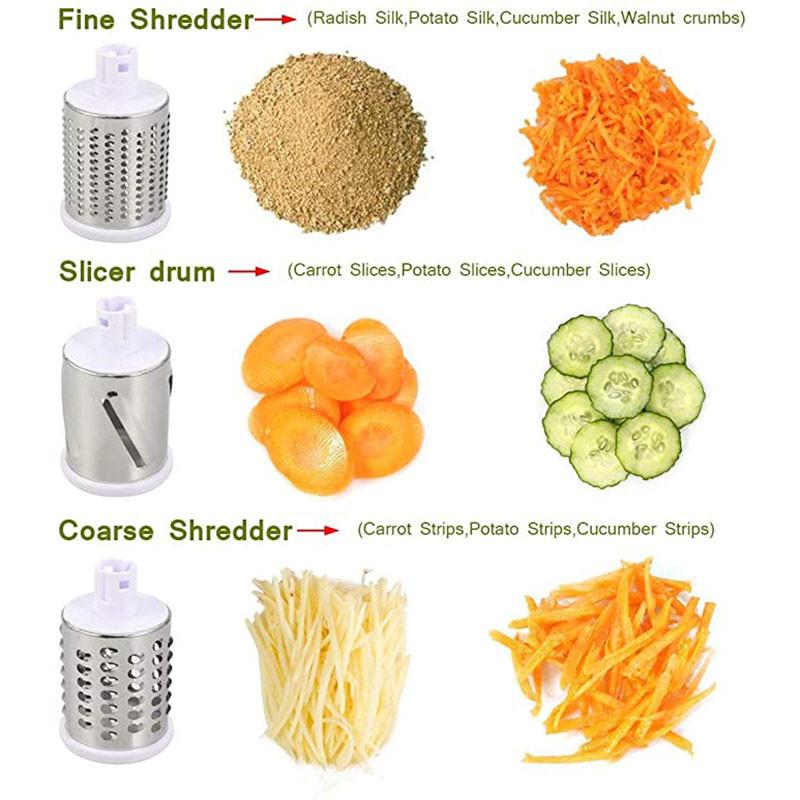 Multi-function Drum Vegetable Cutter Hand-operated Potato Slice Chopper Pressed Vegetable Grinder Peeled Garlic Chopper