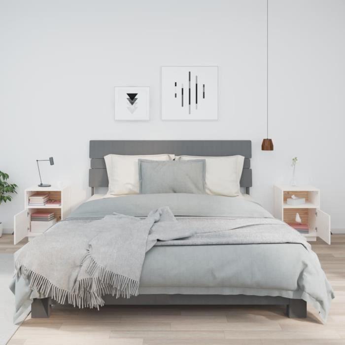 VidaXL Bedside Tables 2 Pcs White 40x34x55 Cm Solid Pine Wood 818318