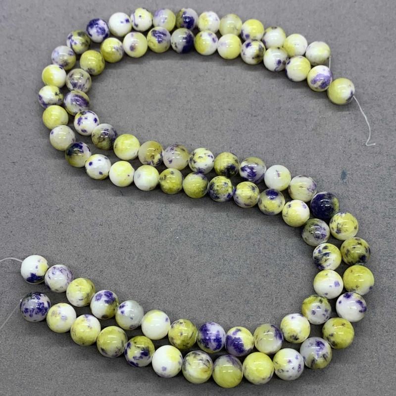 Naturstein Edelstein Schwarz Gelb Grün Weiß Pulver Persische Jade Kugel Lose Perlen 6/8/10mm DIY Armband Zubehör