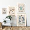 Bohemian Zodiac Art Posters and Prints Canvas Painting Tarot Cards Inspired Astrology Virgo Aquarius Constellation Picture Decor