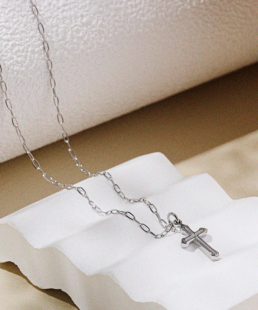 Jbans Classic Embossed Cross Pendant 04 Chain Necklace (C2601-An1011_Sv)