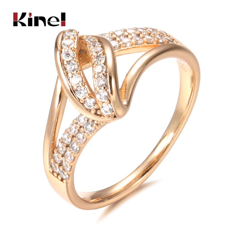 Natural Zircon Bride Wedding Ring  Rose Gold Fashion Cross Crystal Rings For Women Beach Party Vintage Jewelry  New
