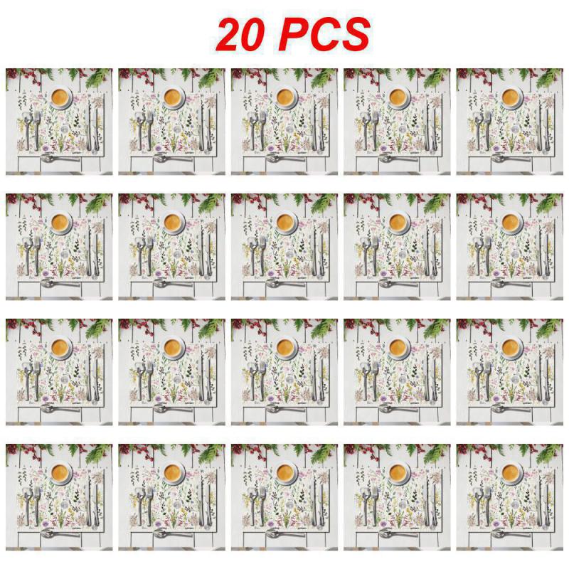 10~50PCS Printed Placemat Wear-resistant And Scratch-resistant Durable Cozy Kitchen Decoration Insulated Placemat Clear Pattern