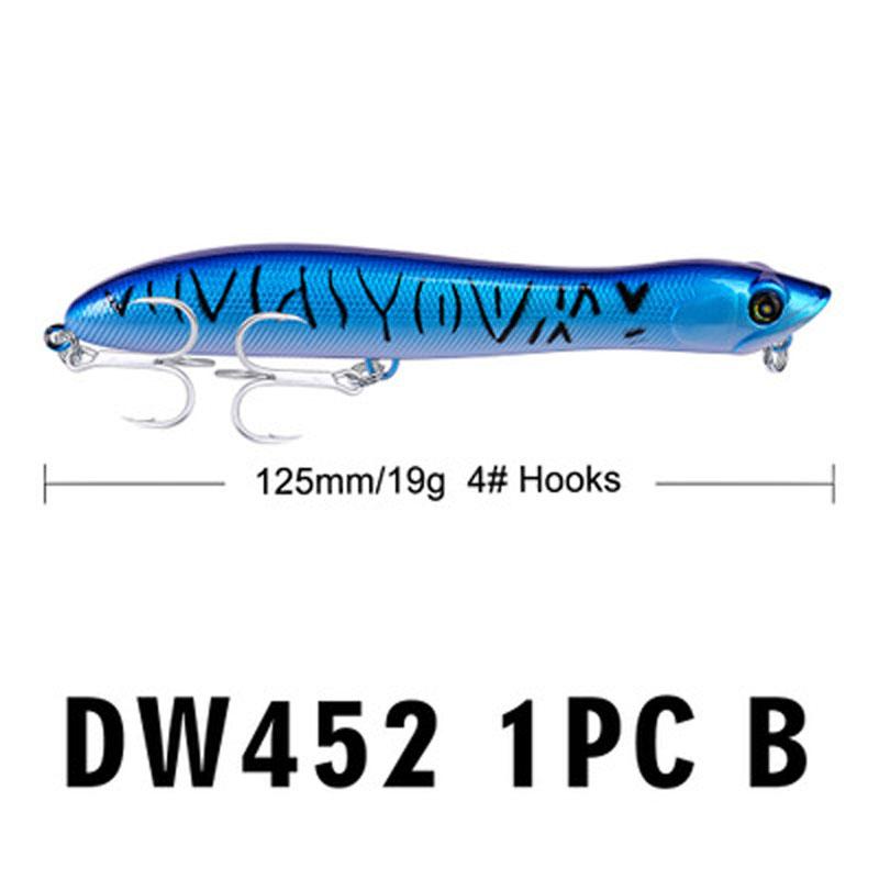 

1 шт. Поппер Рыболовная приманка 12,5 см 19 г Пластиковый Плавающий Твердый Воблер Топвотер Искусственный Воблер Окунь Снасти