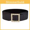 Large Ceinture en Cuir Mode avec Boucle Métallique Pour Style de Robe Vintage en Hiver