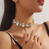 Personality Exaggeration Fashion Geometry Crystal Beaded for Women New Luxury Temperament Shiny Zircon Choker Chain Jewelry Gift