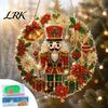 Parent Child Interactive Crafts Christmas Faux Diamond Art Ornament, DIY Santa Claus Sun Catcher Kit, Rhinestone Sets Xmas Wreath Hanging Ornament