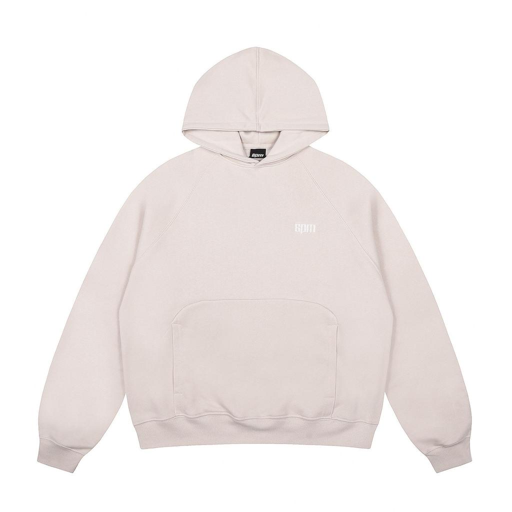 Trendige 6PM schwere Baumwoll-Reißverschlussjacke: Lockerer Schnitt, Streetwear-Stil mit aufgesetzter Stickerei.