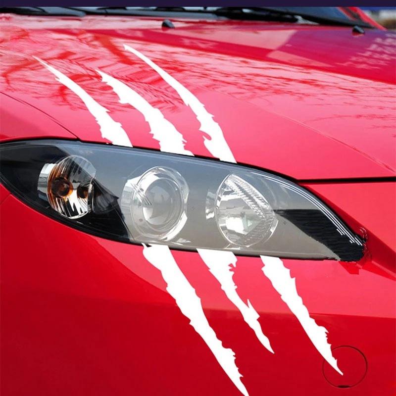 Monster Claw Car Stickers Automobile Hood DIY Vehicle Headlight Refit Reflective Vinyl Decal Ghost Paw Scratches Auto Decoration