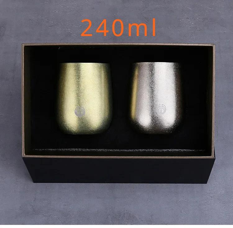 Outdoor Pure Titanium Double Layer Cup Pure Titanium Home Ice Goose Eggshell Water Cup Beer Coffee Milk Insulated Titanium Cup