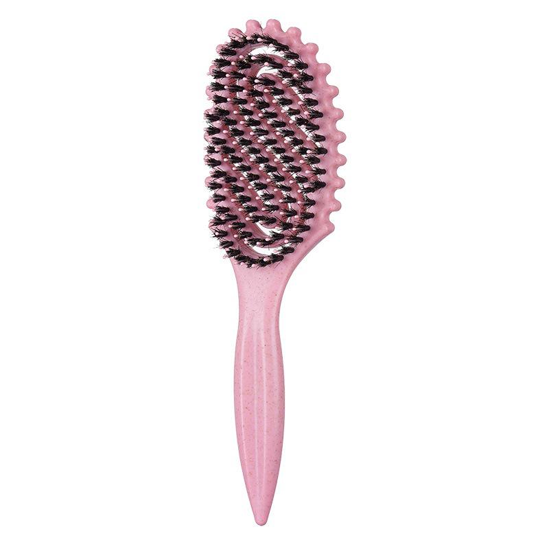 Hollow Massage Bounce Comb with Boar Bristles for Fluffy Curly Styling