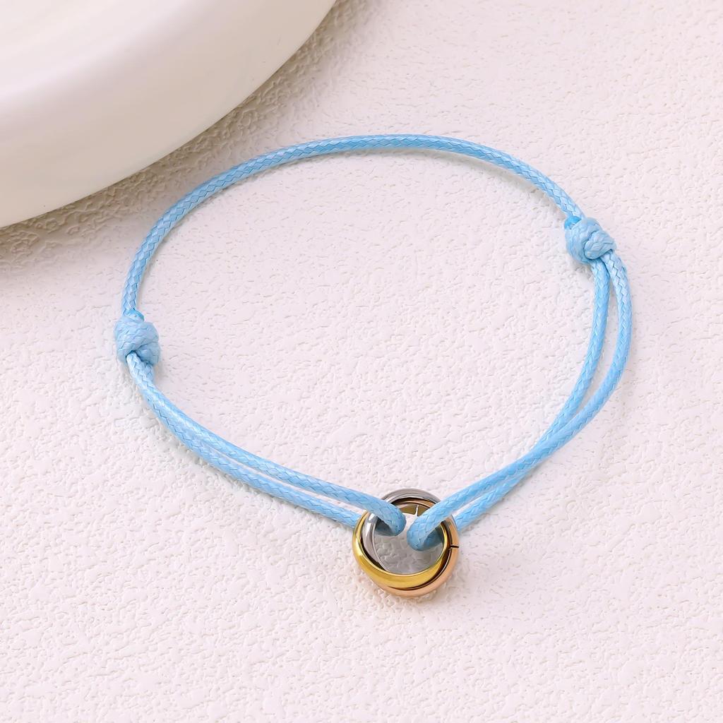 Minimalistisches Verstellbares Drei-Ring-Webarmband - Trendiger Hochwertiger Paarschmuck