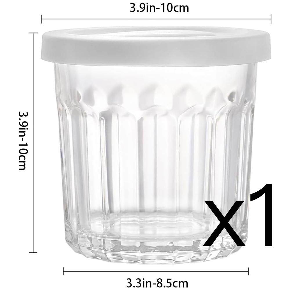 400ml Glass Cups with Lids, 14oz Drinking Glasses, Glassware Glass Tumblers, Food Storage Jars
