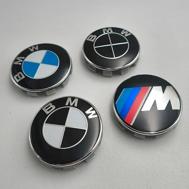 For BMW 4pcs 68mm 56mm Car Cover Wheel Hub Center Caps Badge Logo Emblem M X1 X3 X5 X6 X7 1 3 4 5 6 7 Series E36 E39 E46 E60 E90