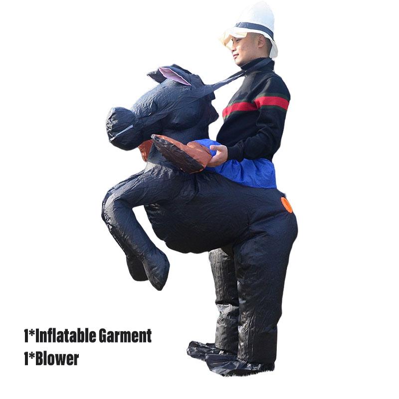 Inflatable Horse Costume For Adults Creative Performance Outfit Polyester Material Brown/red/black